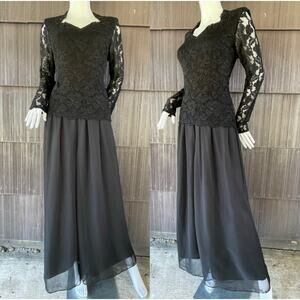 🔥Vintage Casual Corner Lace Chiffon Cocktail Bridesmaid Formal Jumpsuit Size 10
